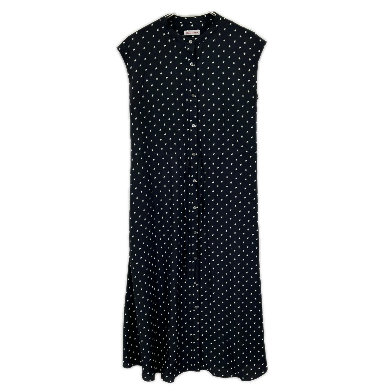 DRESSTERIOR ドレステリア 085-52004 ネイビー ドットプリント フレンチスリーブワンピース ワンピース