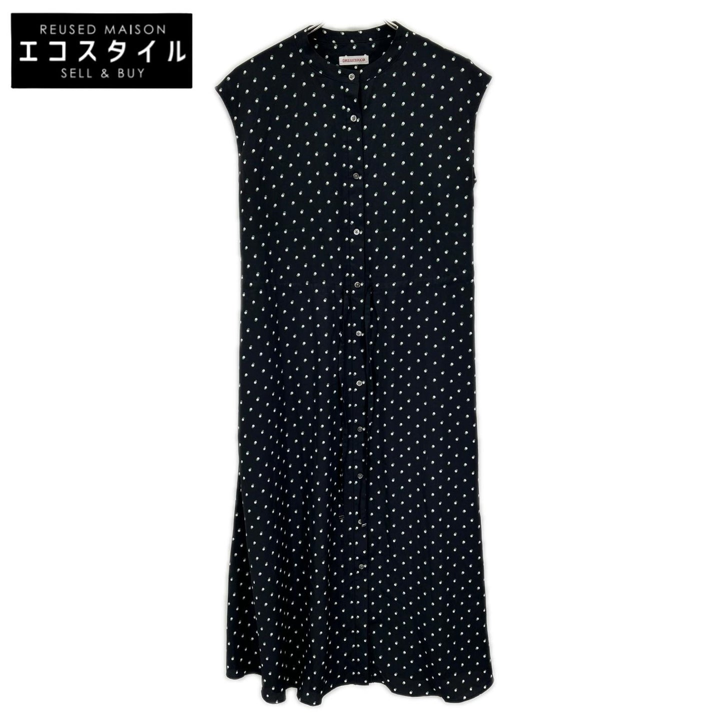 DRESSTERIOR ドレステリア 085-52004 ネイビー ドットプリント フレンチスリーブワンピース ワンピース