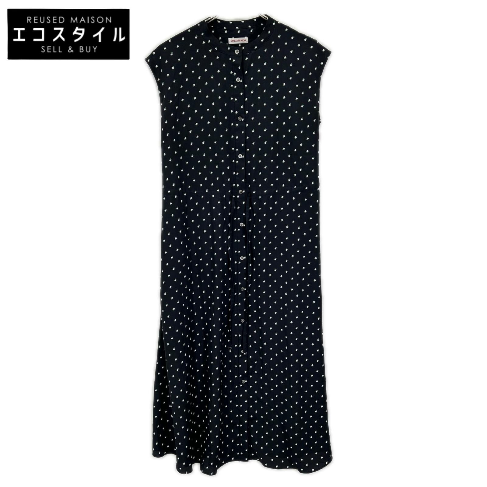 DRESSTERIOR ドレステリア 085-52004 ネイビー ドットプリント フレンチスリーブワンピース ワンピース