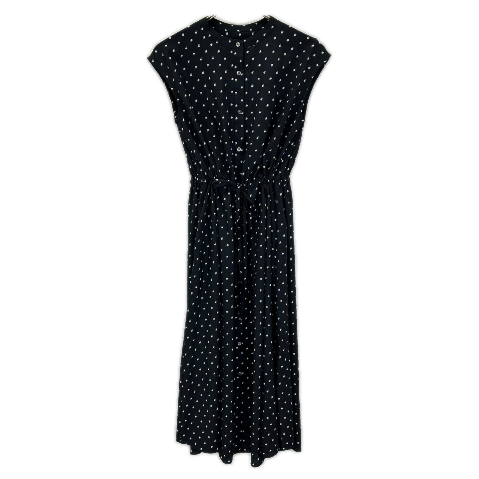 DRESSTERIOR ドレステリア 085-52004 ネイビー ドットプリント フレンチスリーブワンピース ワンピース