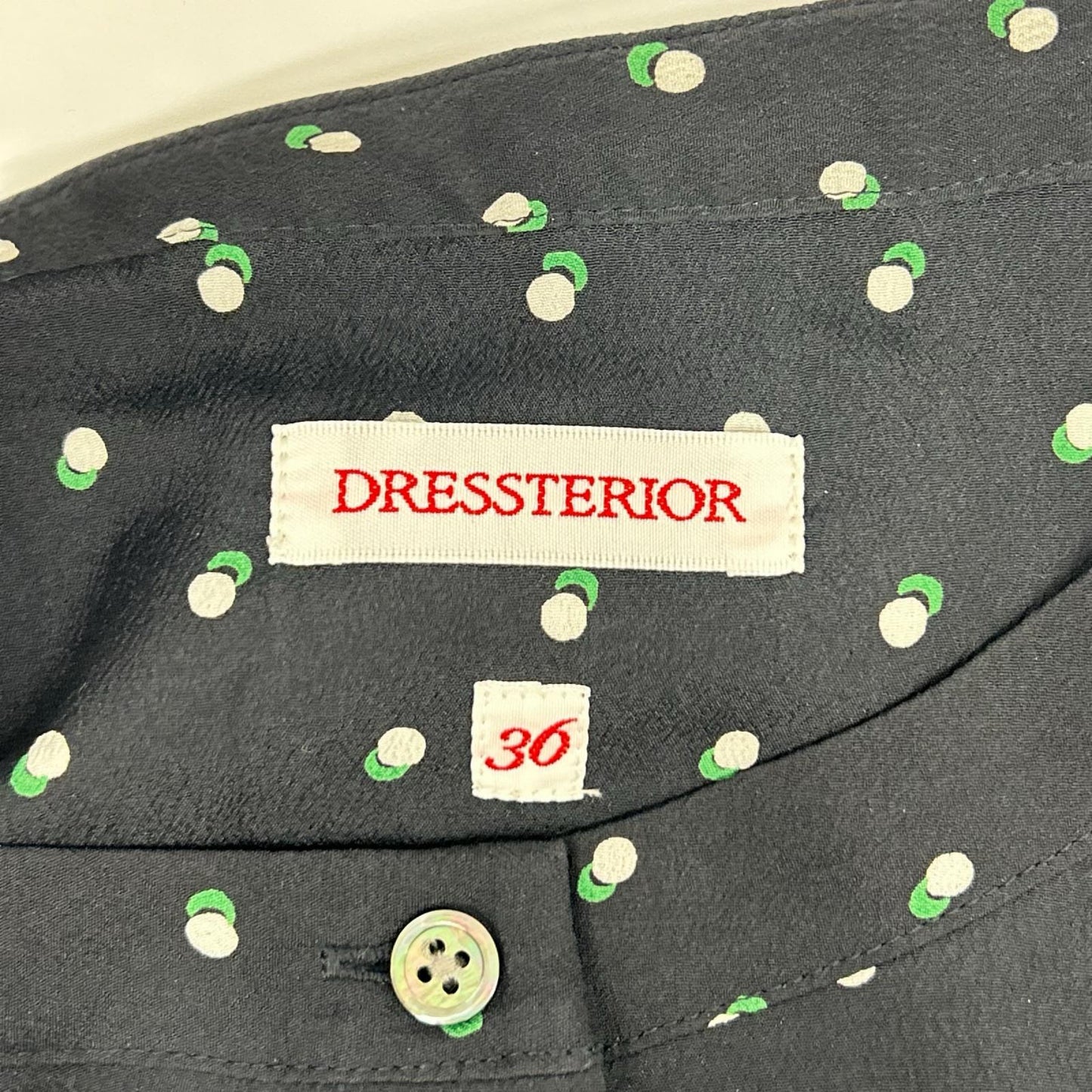 DRESSTERIOR ドレステリア 085-52004 ネイビー ドットプリント フレンチスリーブワンピース ワンピース
