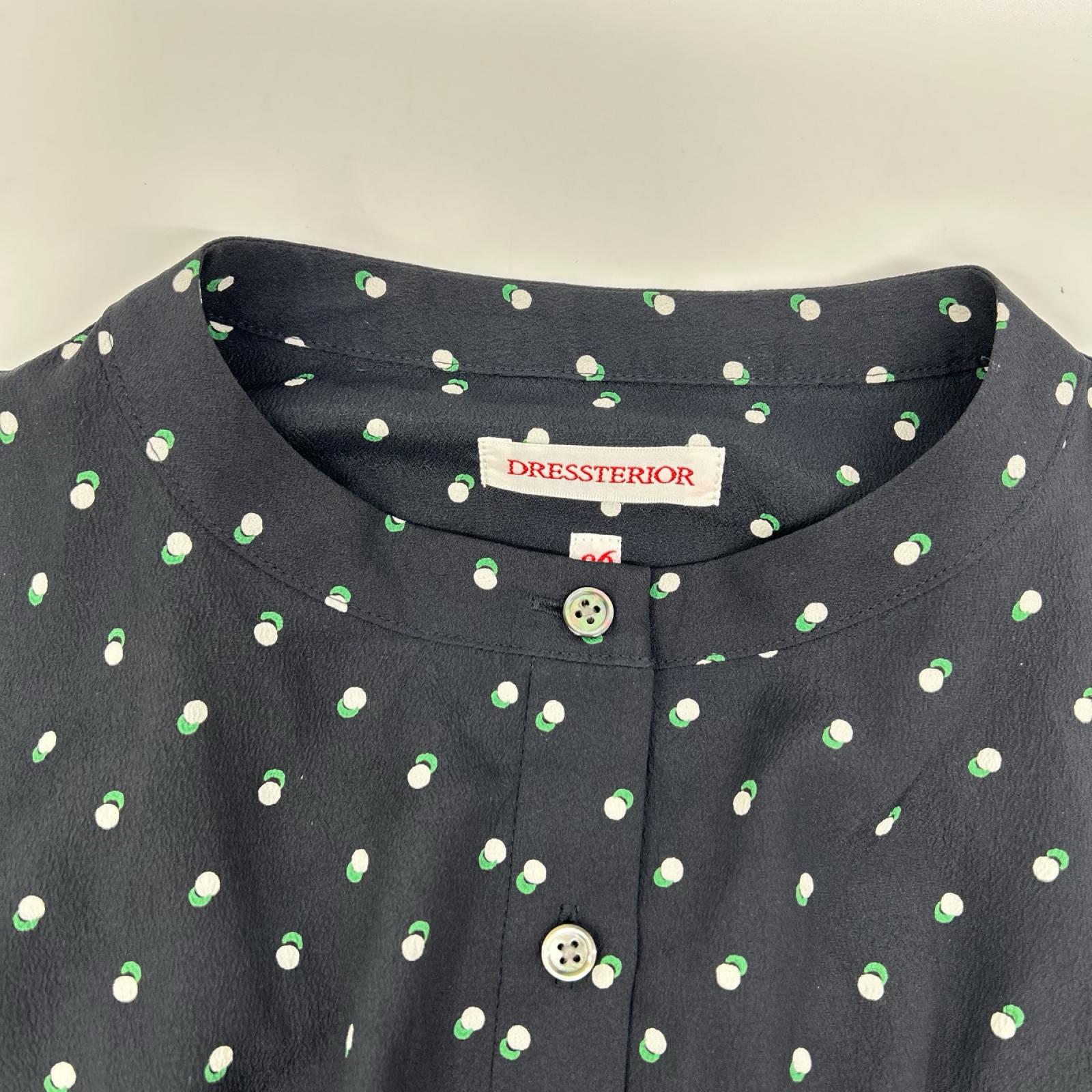 DRESSTERIOR ドレステリア 085-52004 ネイビー ドットプリント フレンチスリーブワンピース ワンピース