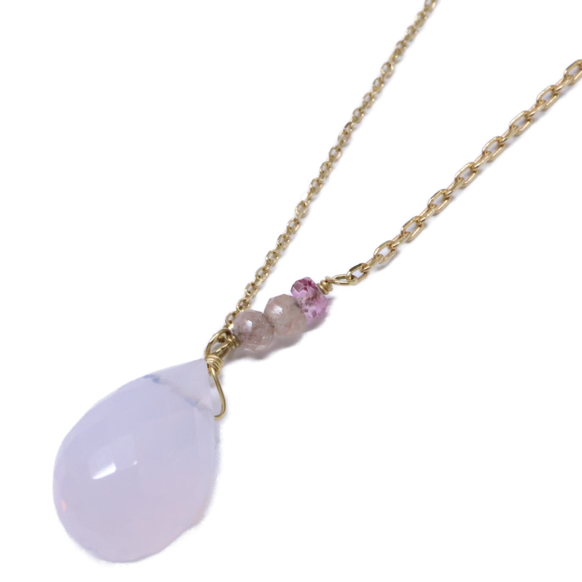 SweetPea スイートピー 【美品】750 マルチカラーストーン ロングチェーン ネックレス