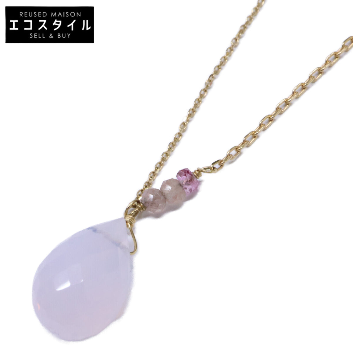SweetPea スイートピー 【美品】750 マルチカラーストーン ロングチェーン ネックレス