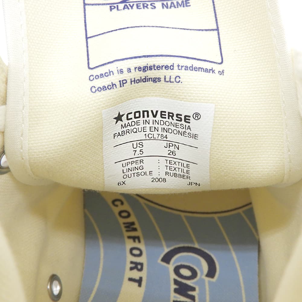 converse コンバース 未使用 COACH CANVAS HI スニーカー シューズ メンズ ホワイト 26cm Addict 1CL784 シューズ