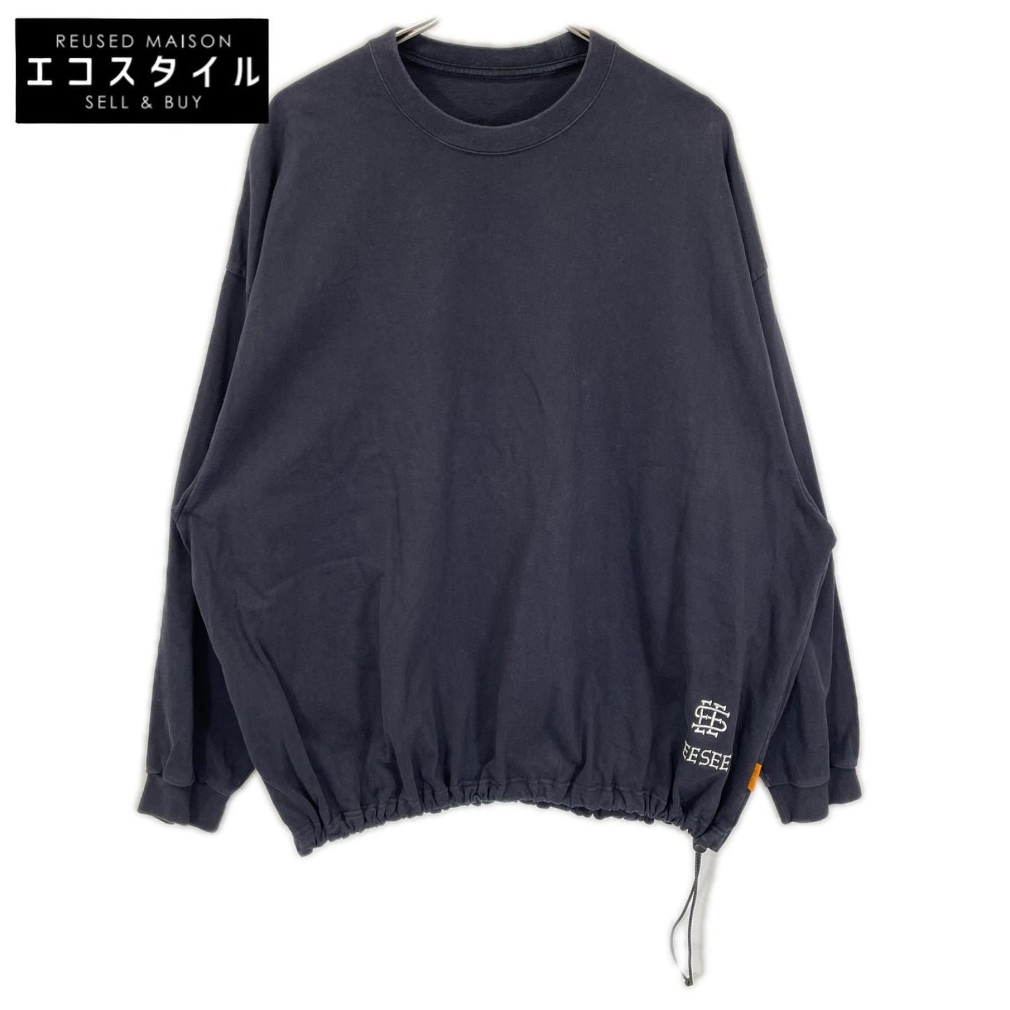 SEE SEE シーシー ネイビー コットン SUPER BIG FLAT LS TEE トップス