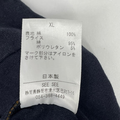 SEE SEE シーシー ネイビー コットン SUPER BIG FLAT LS TEE トップス