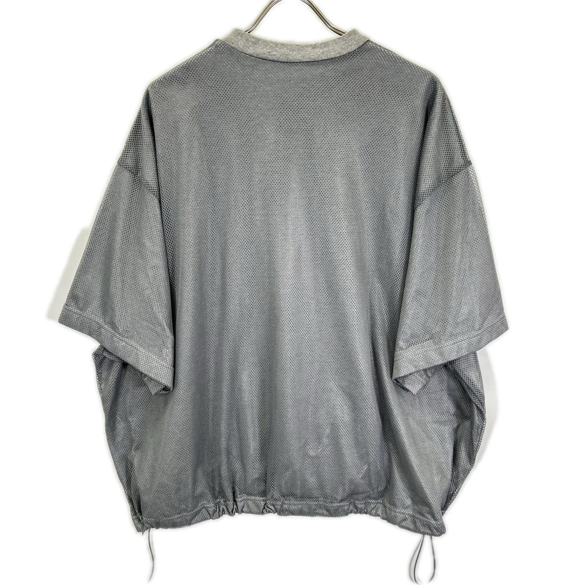 is-ness イズネス グレー BALLOON DOUBLE LAYERED MESH SHORT SLEEVE T-SHIRT トップス