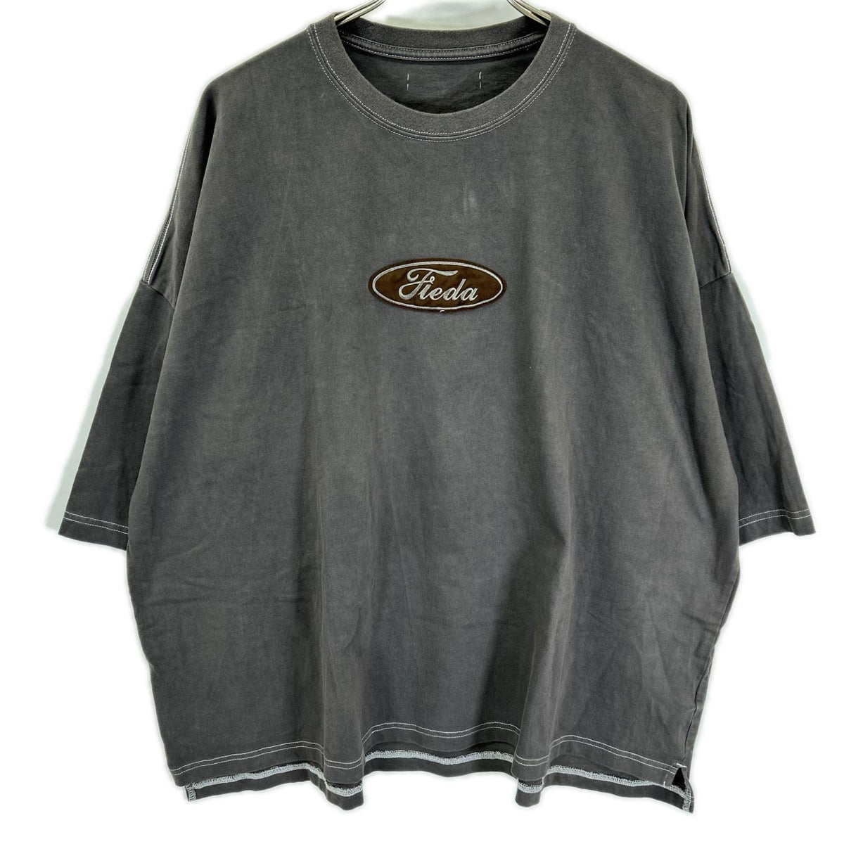 jieDa ジエダ グレー系 コットン CAR FRONT TEE トップス