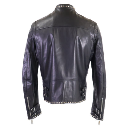 VALENTINO ヴァレンティノ 【美品/国内正規】NV3NA71P2AD ロックスタッズ ラムレザー シングルライダースジャケット ジャケット