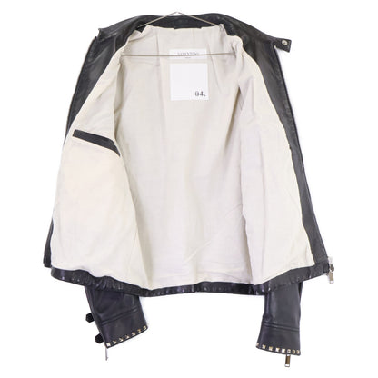 VALENTINO ヴァレンティノ 【美品/国内正規】NV3NA71P2AD ロックスタッズ ラムレザー シングルライダースジャケット ジャケット
