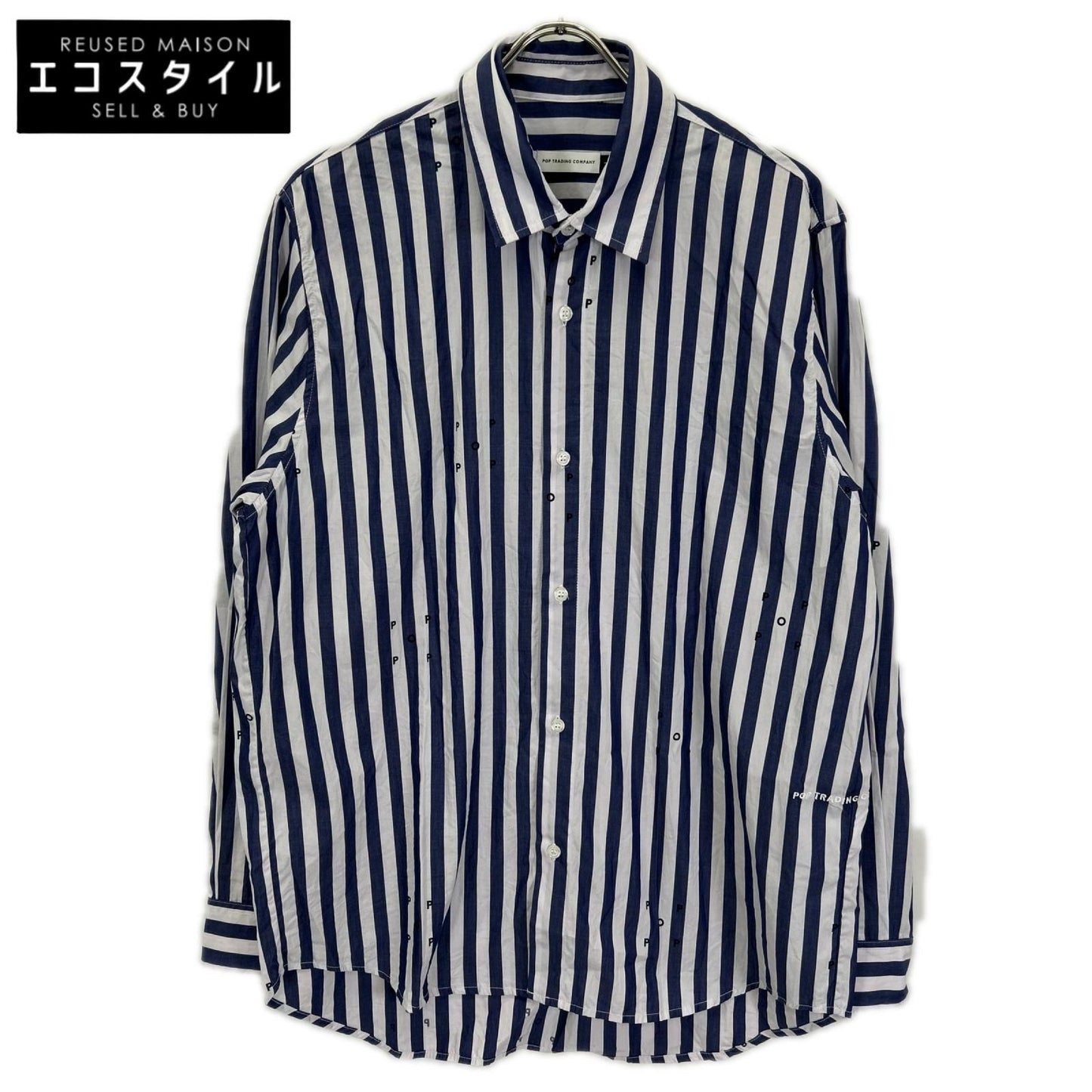 POP TRADING COMPANY ポップトレーディングカンパニー 1251-3-000025 ロゴ ストライプ シャツ トップス