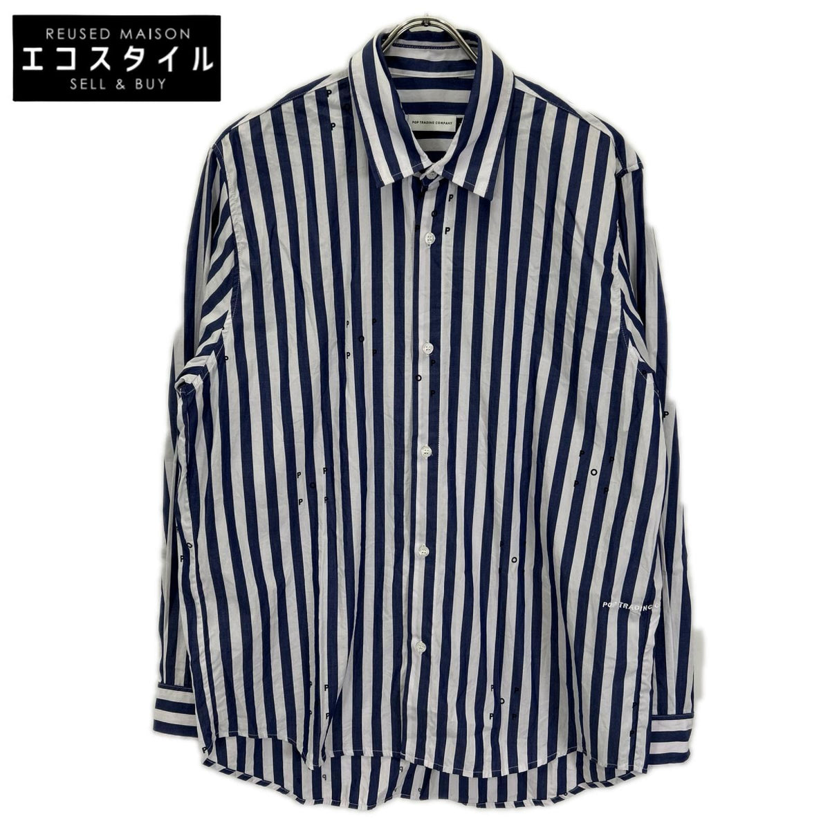 POP TRADING COMPANY ポップトレーディングカンパニー 1251-3-000025 ロゴ ストライプ シャツ トップス