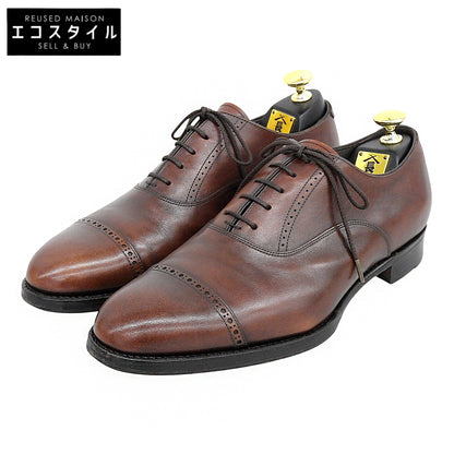 三陽山長 三陽山長 美品 弦六郎 パンチドキャップトゥ レザーシューズ メンズ ブラウン 7F Q7415 シューズ