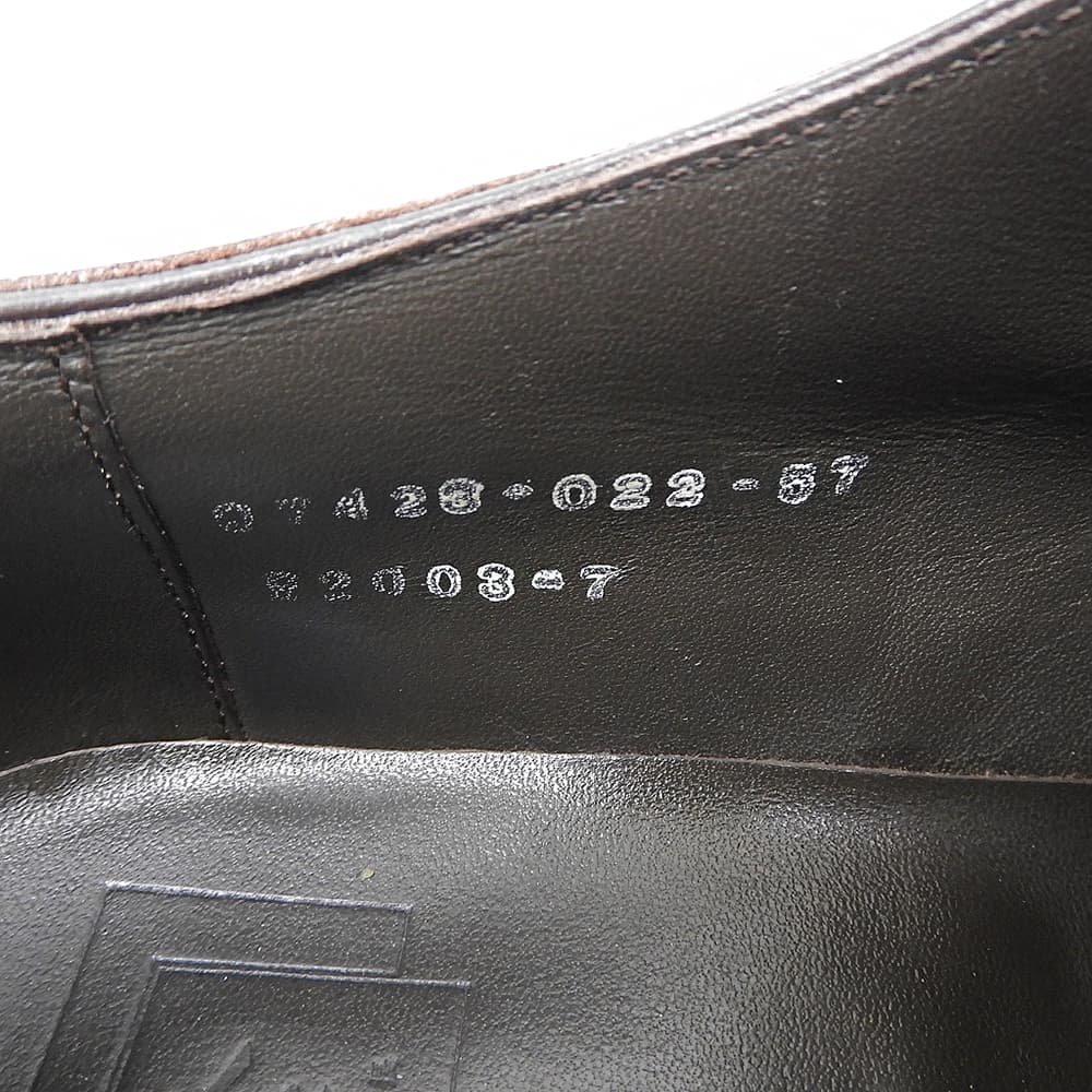 三陽山長 サンヨウヤマチョウ 美品 勘四郎 Uチップ レザー シューズ メンズ ブラウン 7 Q7423 シューズ
