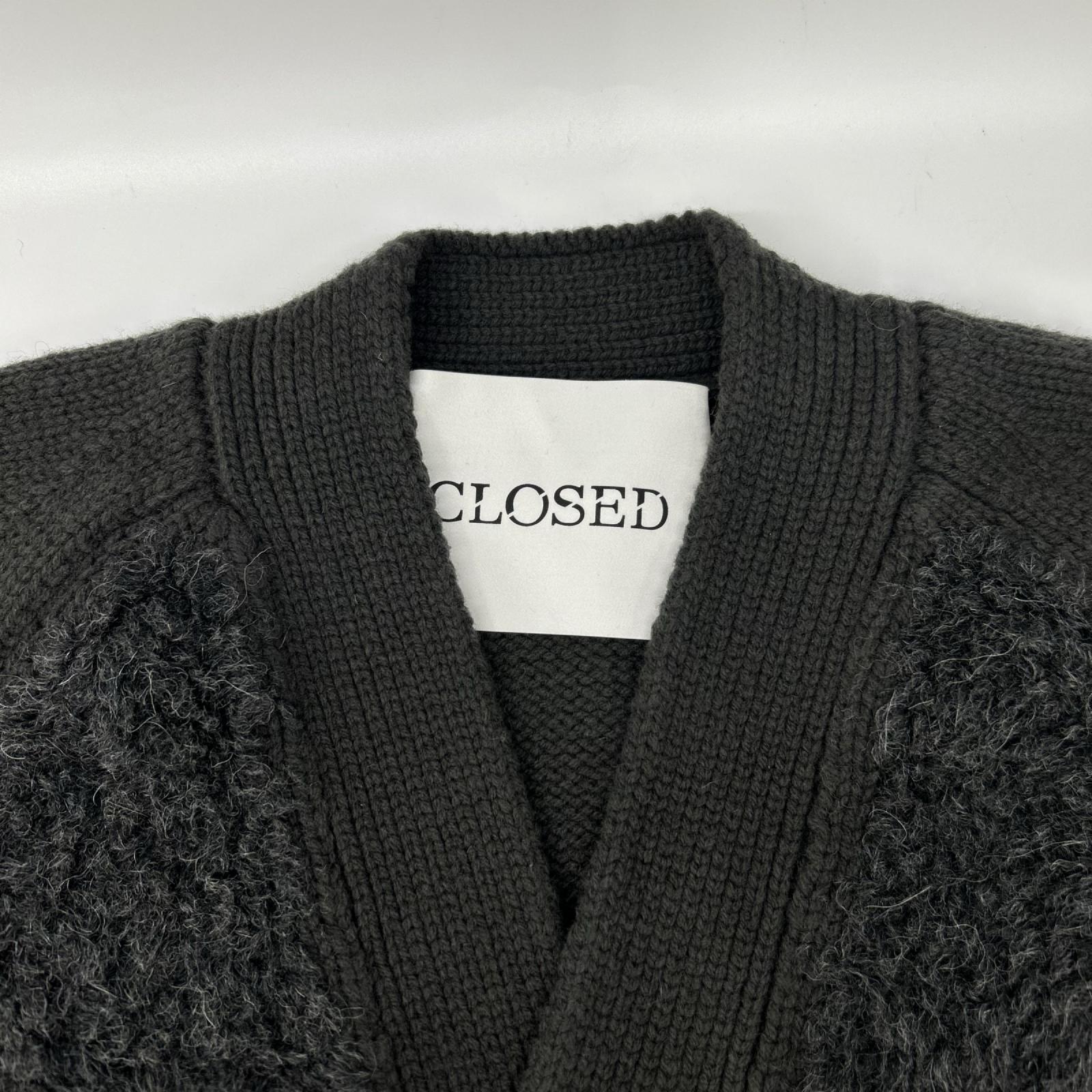 CLOSED クローズド C86448-93Q-22 チャコール ミックステクスチャー・ニットカーディガン トップス