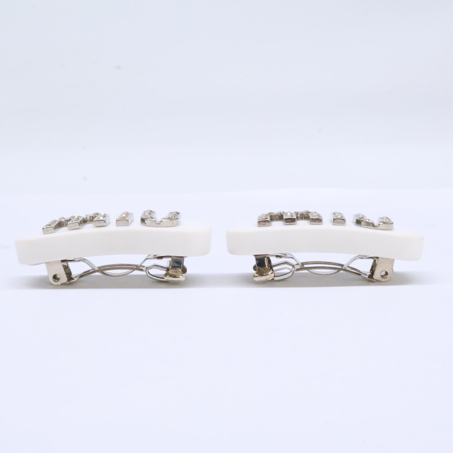 MIUMIU ミュウミュウ 【美品】5IF072 2F4N F0W5V クリスタル ロゴ ミニ バレッタ ヘアアクセサリー