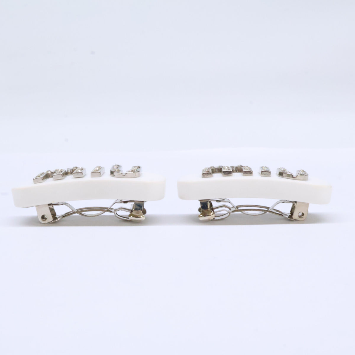MIUMIU ミュウミュウ 【美品】5IF072 2F4N F0W5V クリスタル ロゴ ミニ バレッタ ヘアアクセサリー