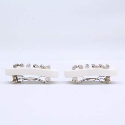 MIUMIU ミュウミュウ 【美品】5IF072 2F4N F0W5V クリスタル ロゴ ミニ バレッタ ヘアアクセサリー