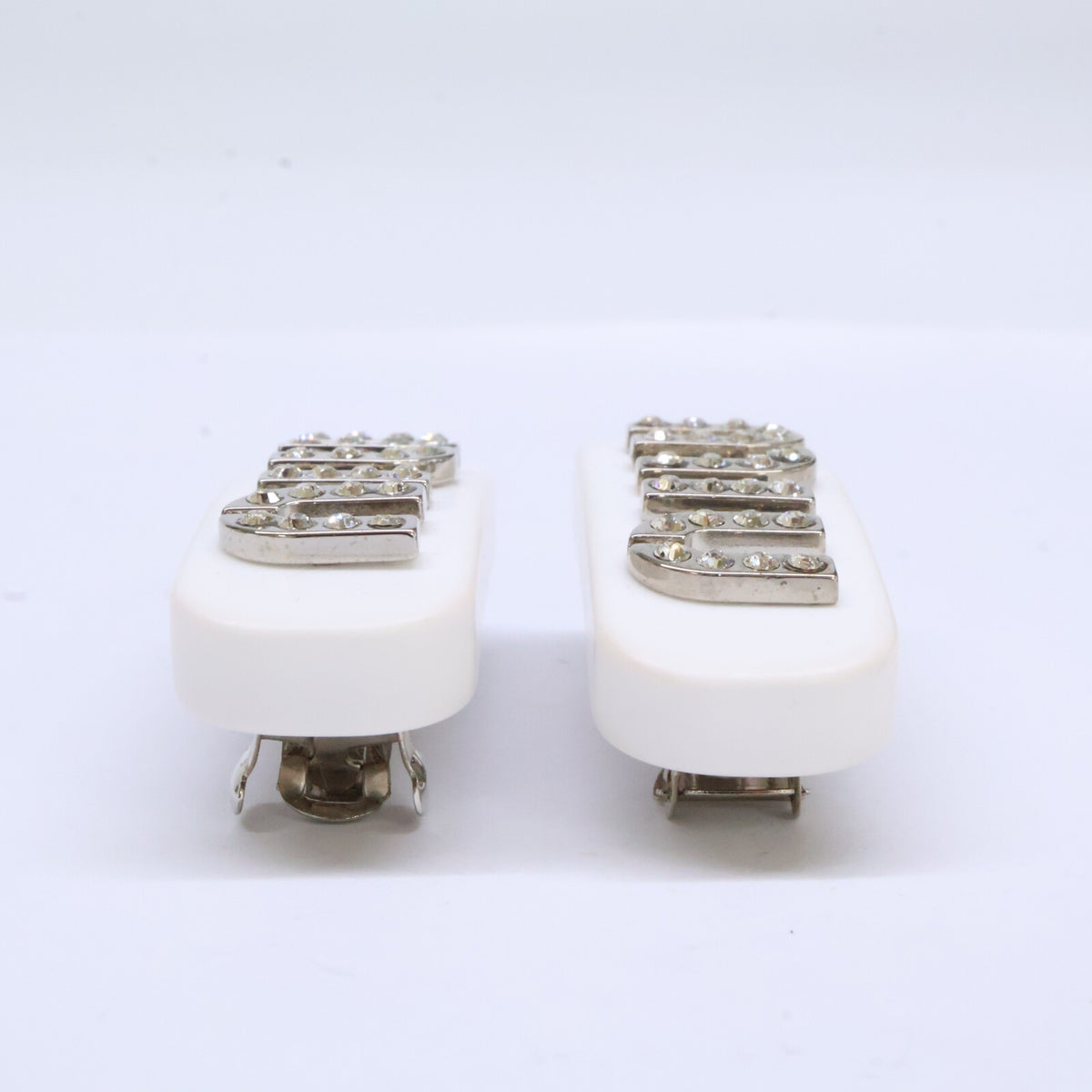 MIUMIU ミュウミュウ 【美品】5IF072 2F4N F0W5V クリスタル ロゴ ミニ バレッタ ヘアアクセサリー