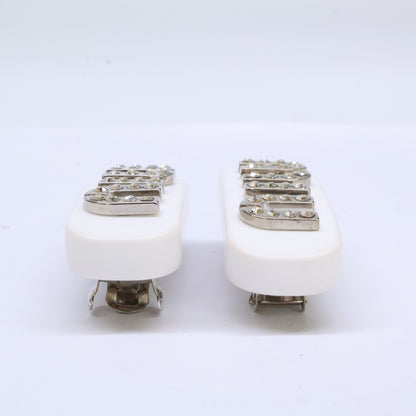 MIUMIU ミュウミュウ 【美品】5IF072 2F4N F0W5V クリスタル ロゴ ミニ バレッタ ヘアアクセサリー