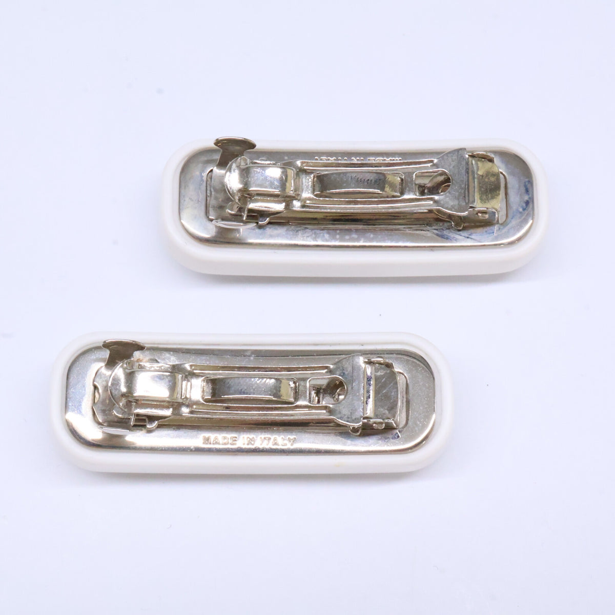 MIUMIU ミュウミュウ 【美品】5IF072 2F4N F0W5V クリスタル ロゴ ミニ バレッタ ヘアアクセサリー