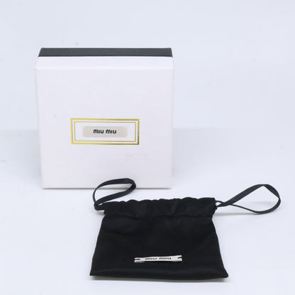 MIUMIU ミュウミュウ 【美品】5IF072 2F4N F0W5V クリスタル ロゴ ミニ バレッタ ヘアアクセサリー