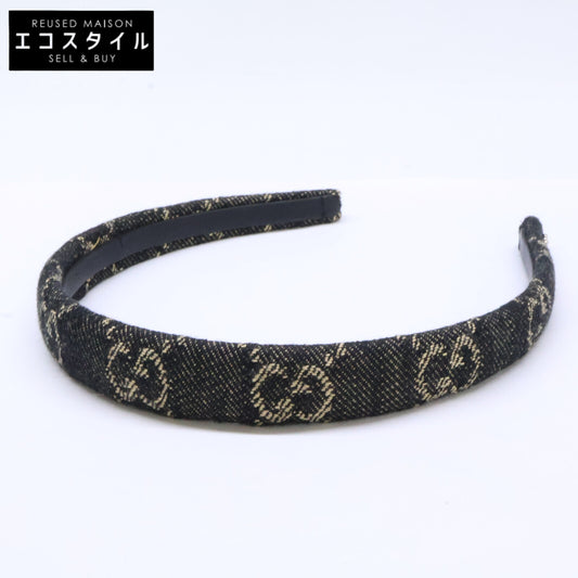 GUCCI グッチ 【美品/国内正規】652835 3HAF9 GGデニム カチューシャ ヘアアクセサリー