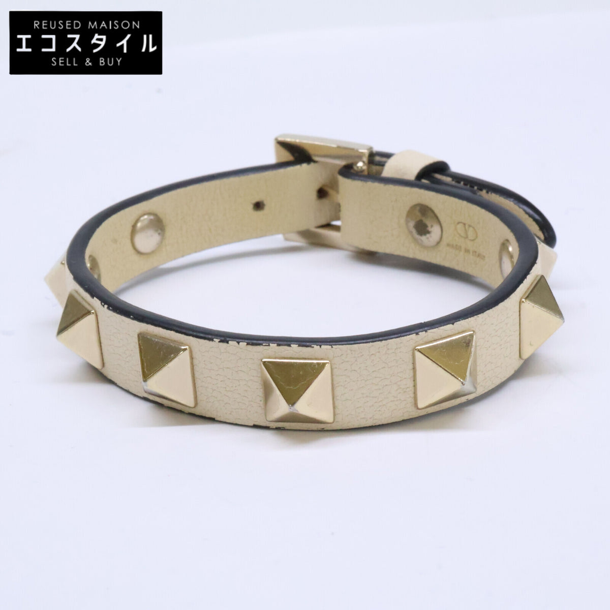 Valentino Garavani ヴァレンティノガラヴァーニ ZW2J0255VIT ロックスタッズ レザー ブレスレット