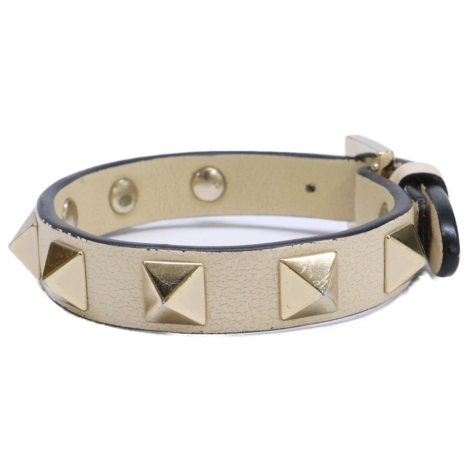 Valentino Garavani ヴァレンティノガラヴァーニ ZW2J0255VIT ロックスタッズ レザー ブレスレット