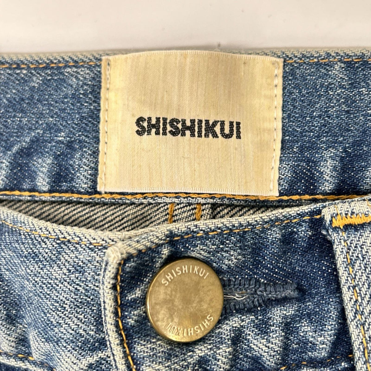 THE SHISHIKUI シシクイ 2081-2086 ブルー MID ワイドデニムパンツ ボトムス