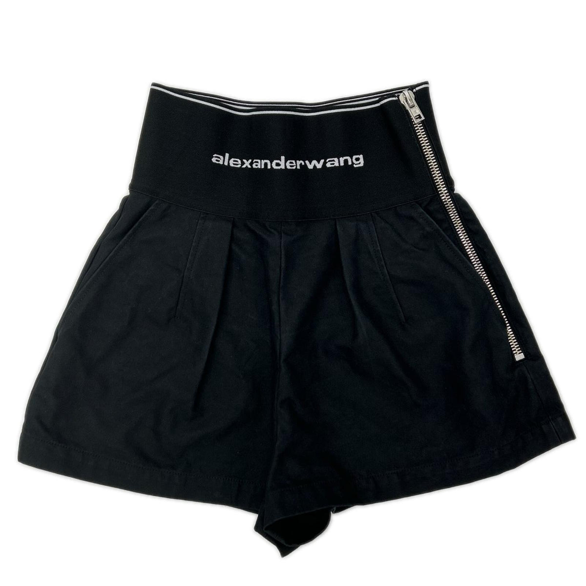 ALEXANDER WANG アレキサンダーワン 1WC1224450 ブラック ウエストロゴ ショートパンツ ボトムス