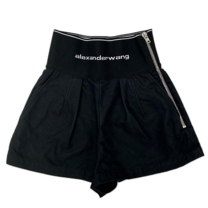 ALEXANDER WANG アレキサンダーワン 1WC1224450 ブラック ウエストロゴ ショートパンツ ボトムス