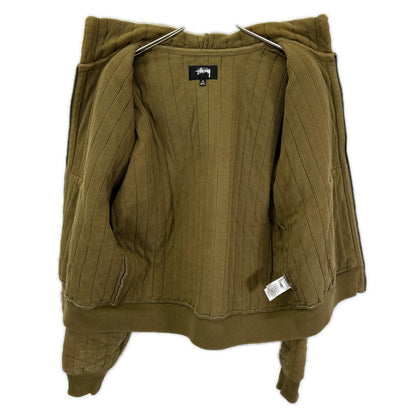 stussy ステューシー 23AW 118526 カーキ ヴァーティカル キルティングジップフーディ ジャケット