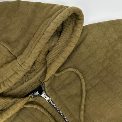 stussy ステューシー 23AW 118526 カーキ ヴァーティカル キルティングジップフーディ ジャケット