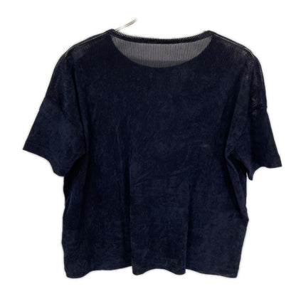 Y's ワイズ YP-T31-564 ネイビー NY TULLE DLOCKED ROUND NECK T トップス