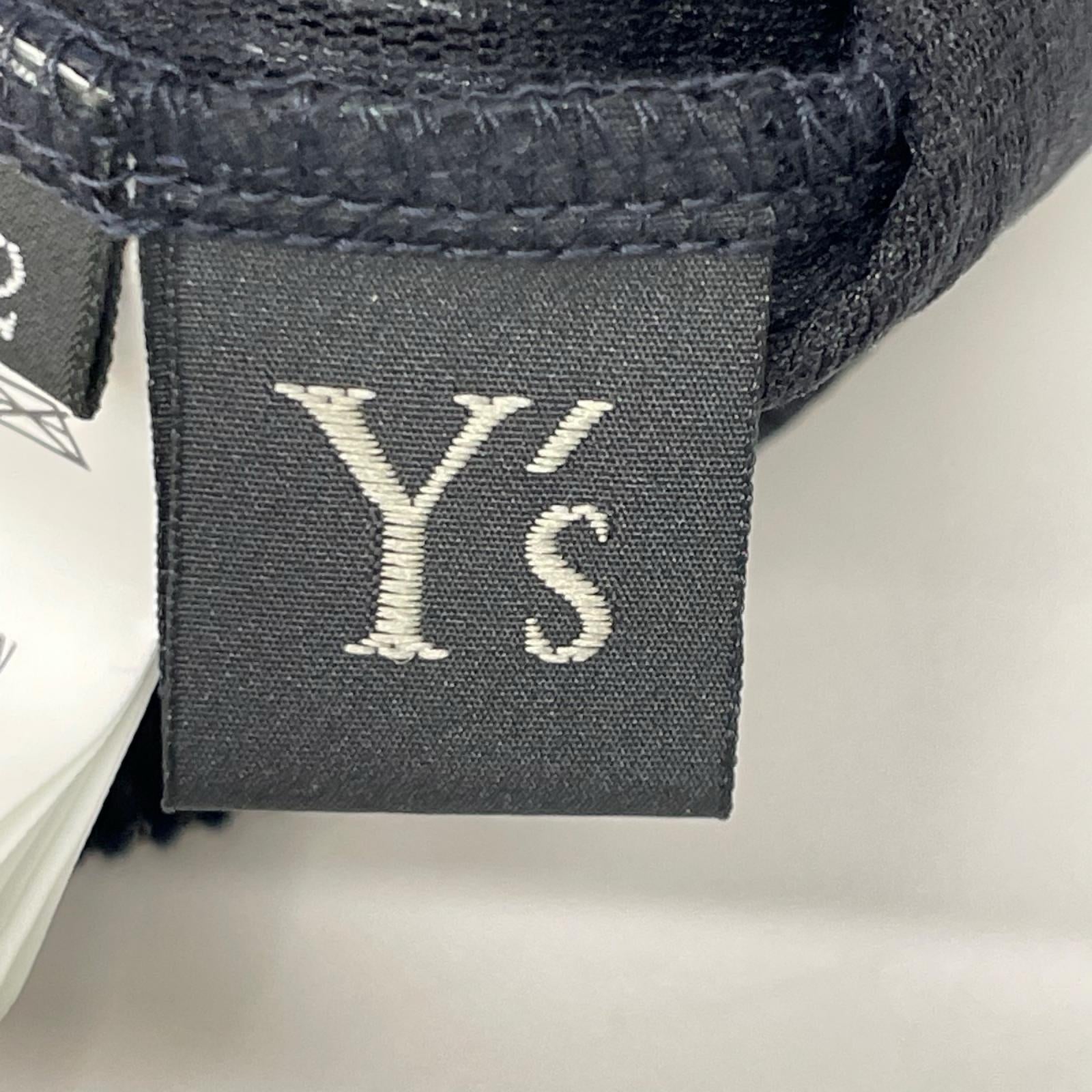 Y's ワイズ YP-T31-564 ネイビー NY TULLE DLOCKED ROUND NECK T トップス