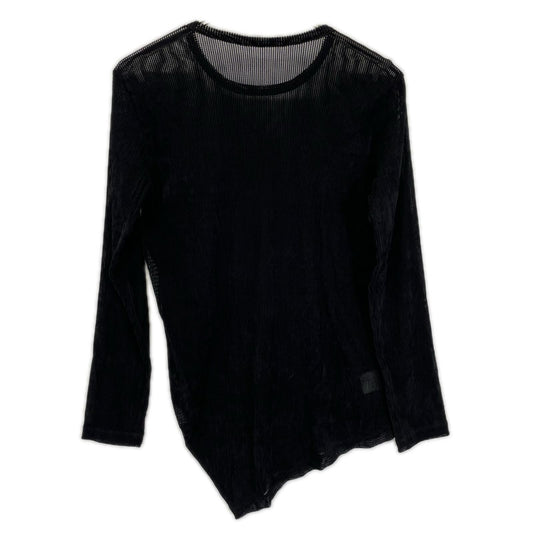 Y's ワイズ YP-T67-564 ブラック NY TULLE DLOCKED ROUND NECK T トップス