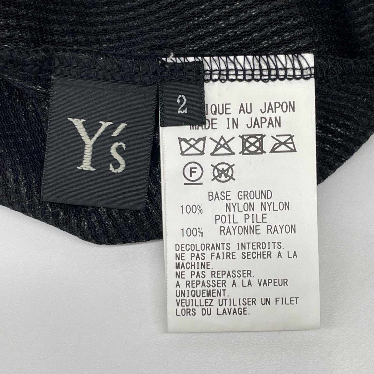 Y's ワイズ YP-T67-564 ブラック NY TULLE DLOCKED ROUND NECK T トップス