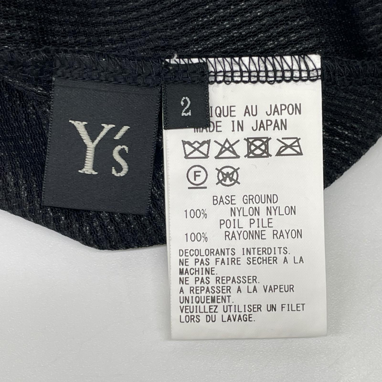 Y's ワイズ YP-T67-564 ブラック NY TULLE DLOCKED ROUND NECK T トップス