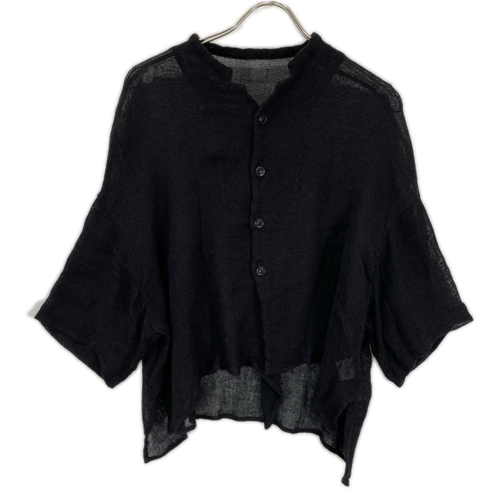 Y's ワイズ YT-B22-329 ブラック LENO CLOTH HALF SLEEVE BOX シャツ トップス