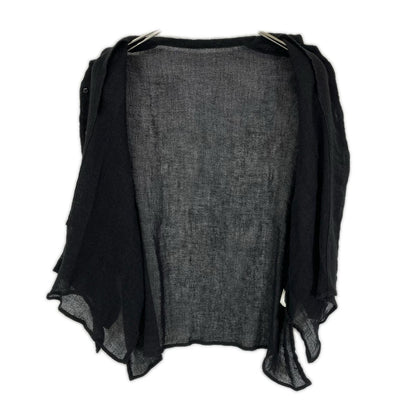 Y's ワイズ YT-B22-329 ブラック LENO CLOTH HALF SLEEVE BOX シャツ トップス