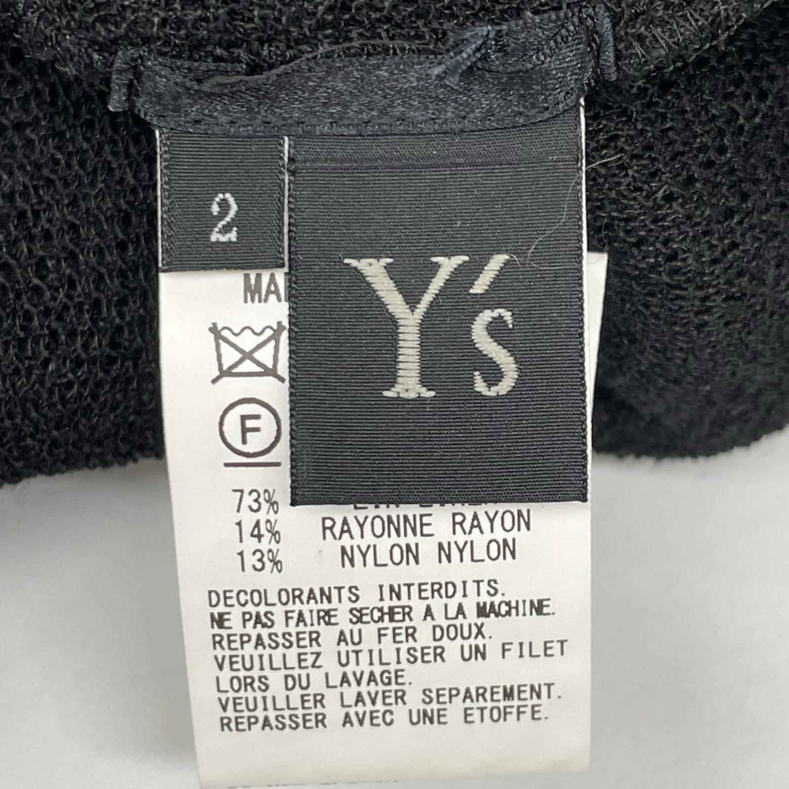 Y's ワイズ YT-B22-329 ブラック LENO CLOTH HALF SLEEVE BOX シャツ トップス