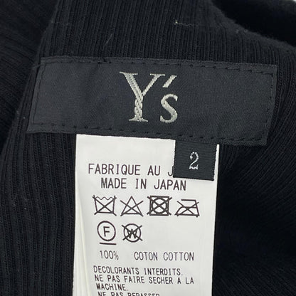 Y's ワイズ YZ-T19-065 ブラック リブ編みスリットパンツ ボトムス