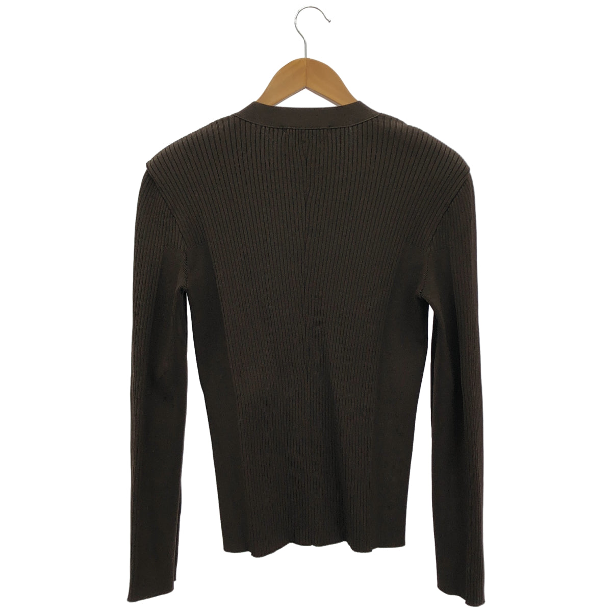 R'IAM-PLAGE リアムプラージュ 25AW 25-080-922-6020 ブラウン リブ編み シェイプカーディガン トップス