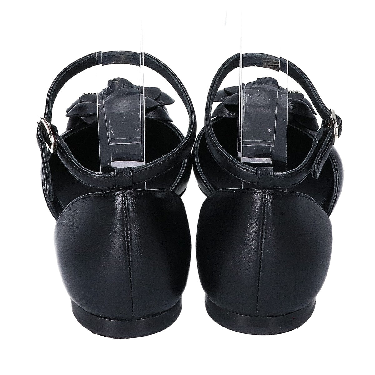 CHANEL シャネル 美品 24P G45497 カメリア メリージェーン ストラップフラットパンプス シューズ