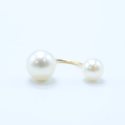 GINZA TANAKA ギンザタナカ K18 2Pパール 片耳 シングル ピアス