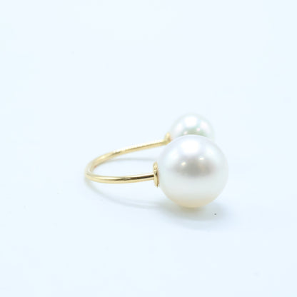 GINZA TANAKA ギンザタナカ K18 2Pパール 片耳 シングル ピアス