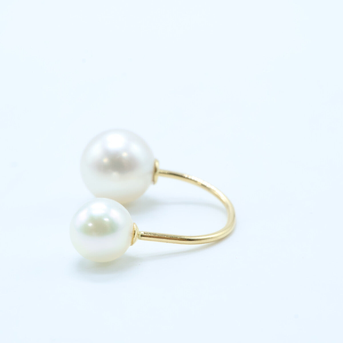 GINZA TANAKA ギンザタナカ K18 2Pパール 片耳 シングル ピアス