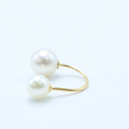 GINZA TANAKA ギンザタナカ K18 2Pパール 片耳 シングル ピアス